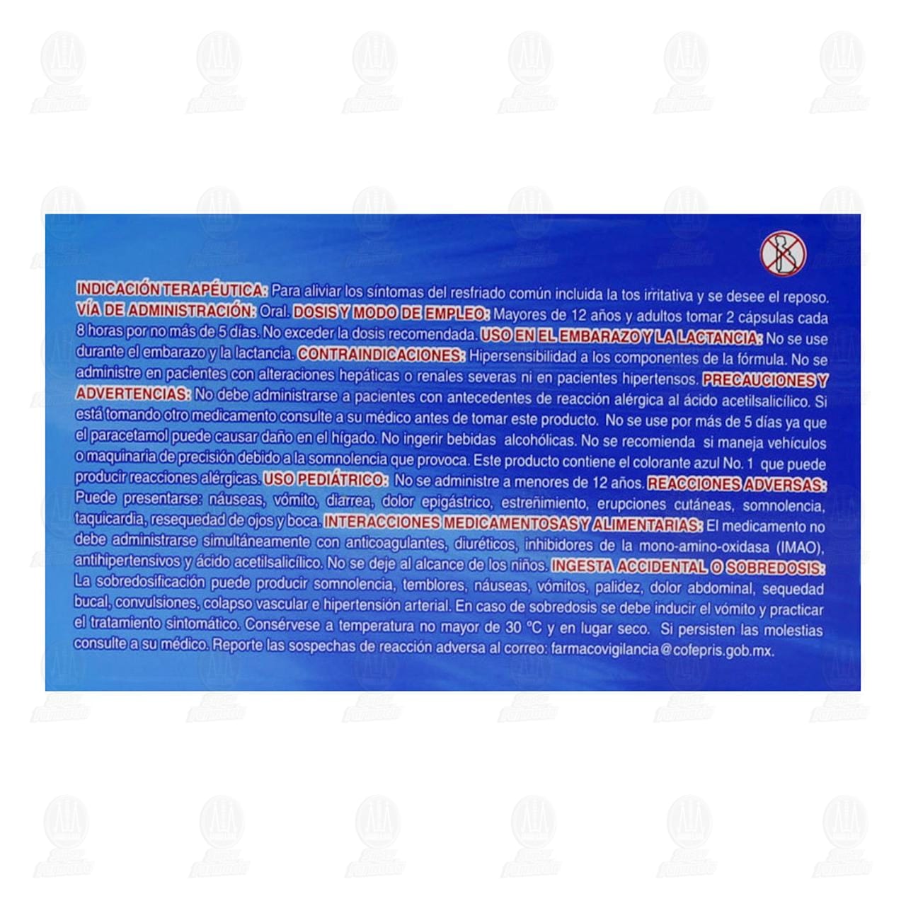 Dextrometorfano, Fenilefrina, Clorfenamina, Paracetamol 12 C&aacute;psulas Pharmalife. image number 2