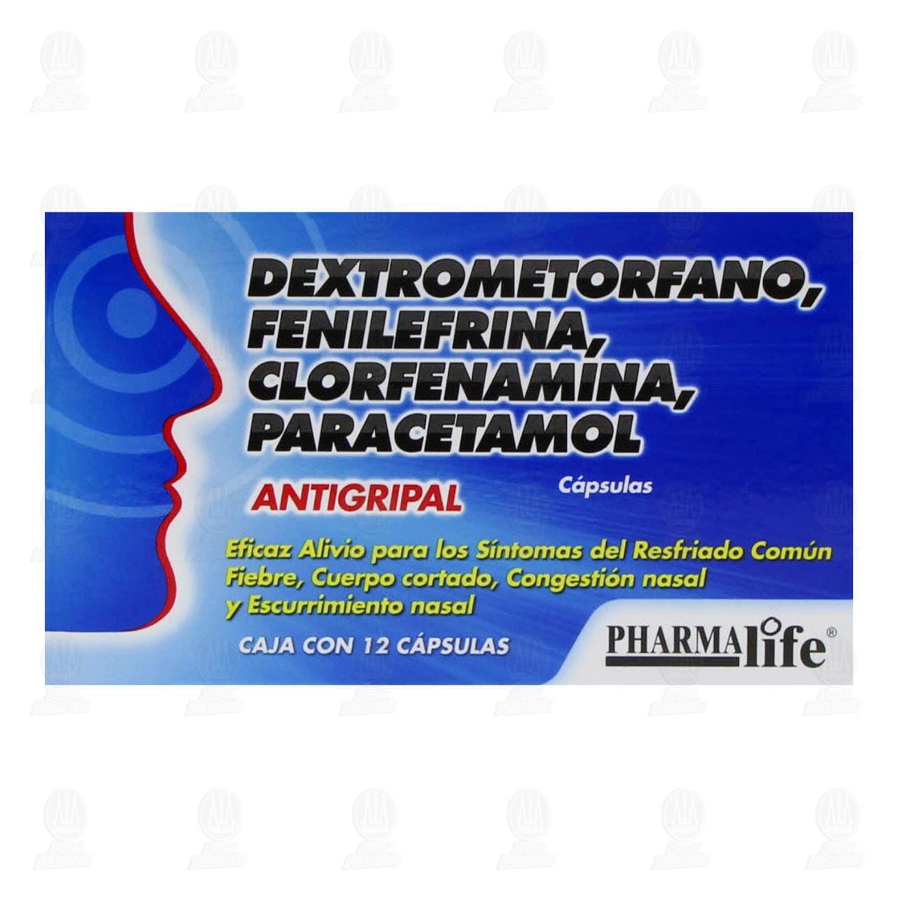 Dextrometorfano, Fenilefrina, Clorfenamina, Paracetamol 12 C&aacute;psulas Pharmalife. image number 1