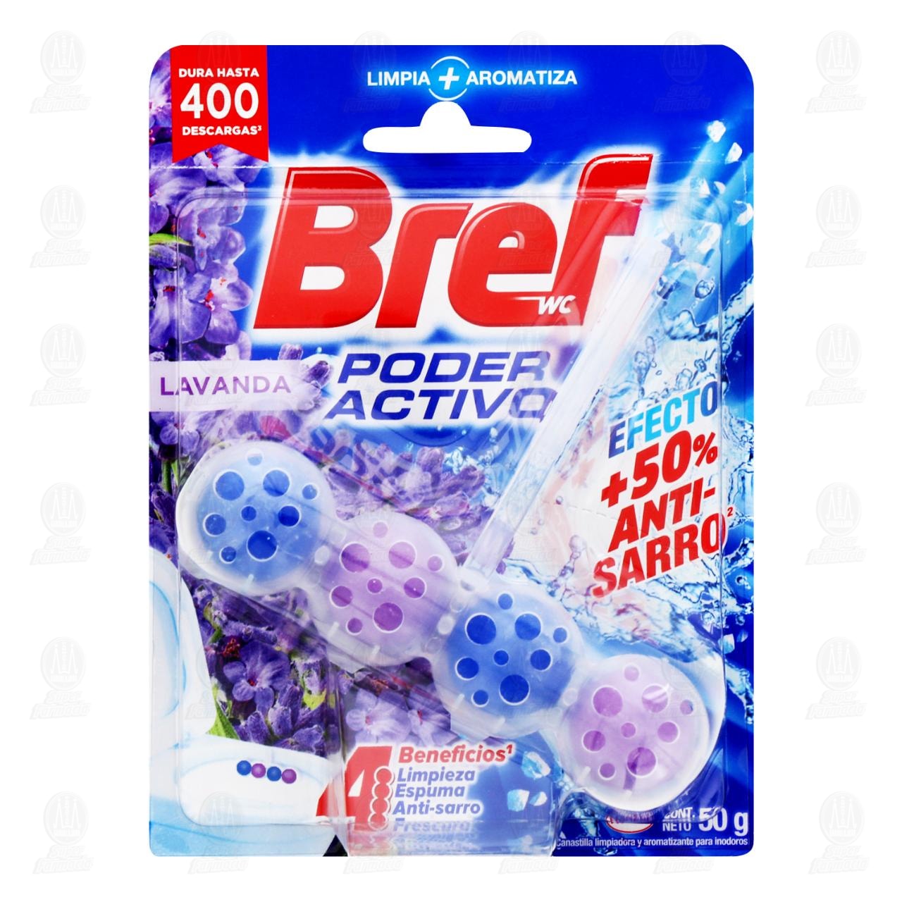 Canastilla Limpiadora y Aromatizante Bref Poder Activo Lavanda para Inodoro, 50 gr. image number 0
