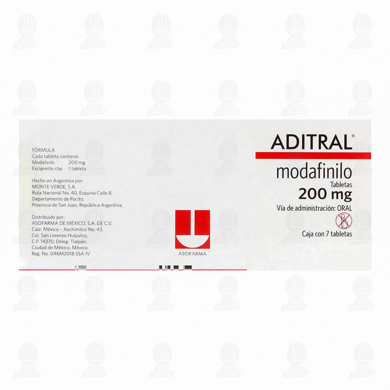 Aditral 200 mg, 7 Tabletas. image number 2