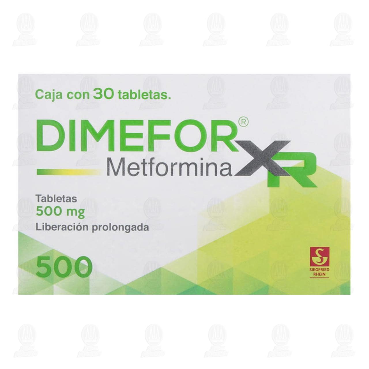 Dimefor XR 500 mg, 30 Tabletas. image number 1