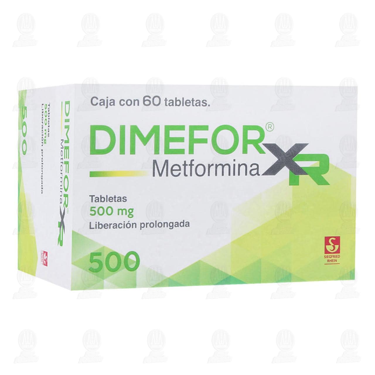 Dimefor XR 500 mg, 60 Tabletas. image number 0