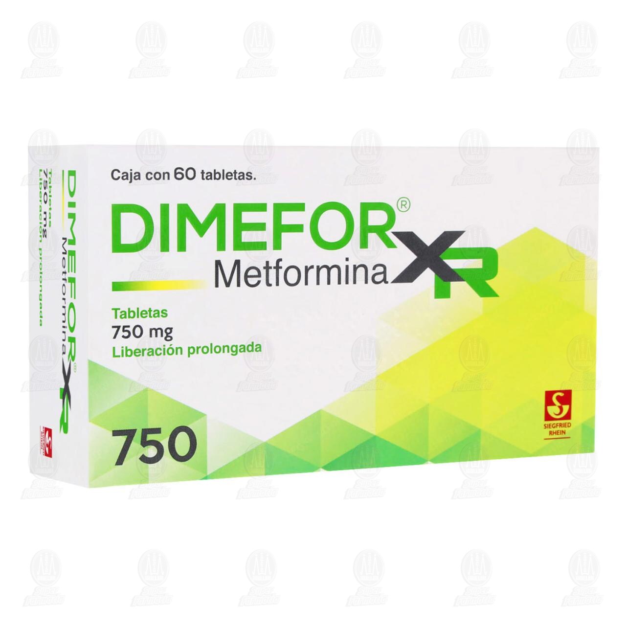 Dimefor XR 750mg, 60 Tabletas. image number 0