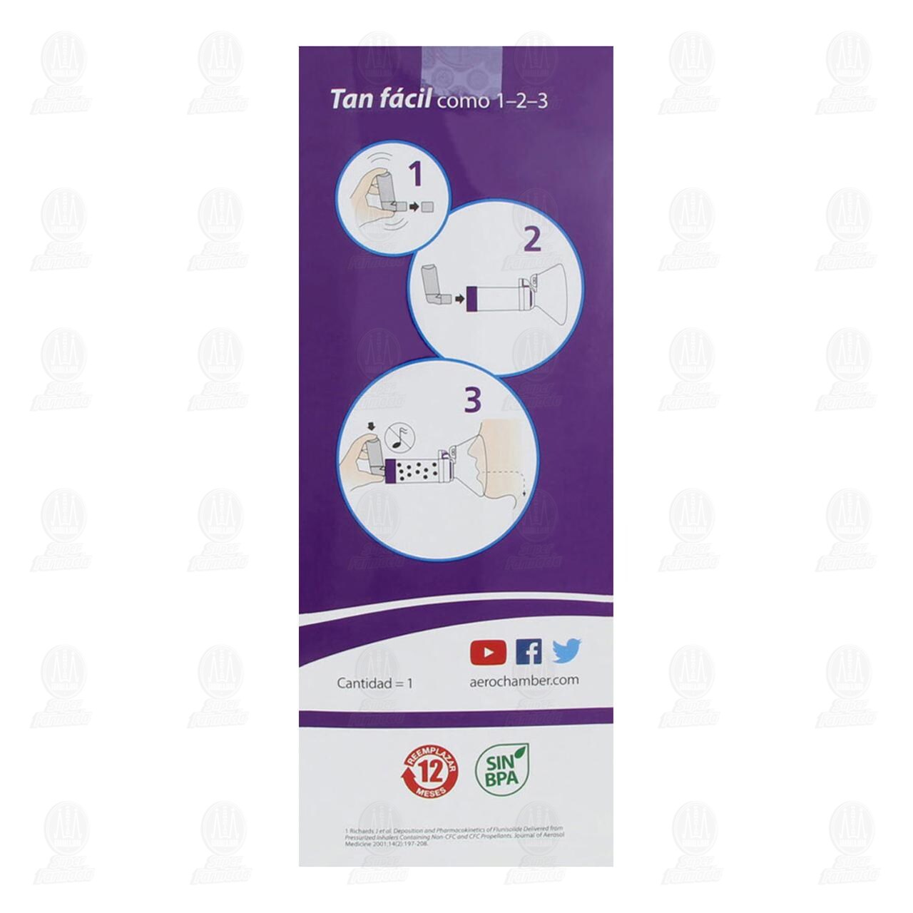 Aerochamber Plus Flow-Vu Adulto C&aacute;mara Espaciadora Antiest&aacute;tica con V&aacute;lvulas image number 2