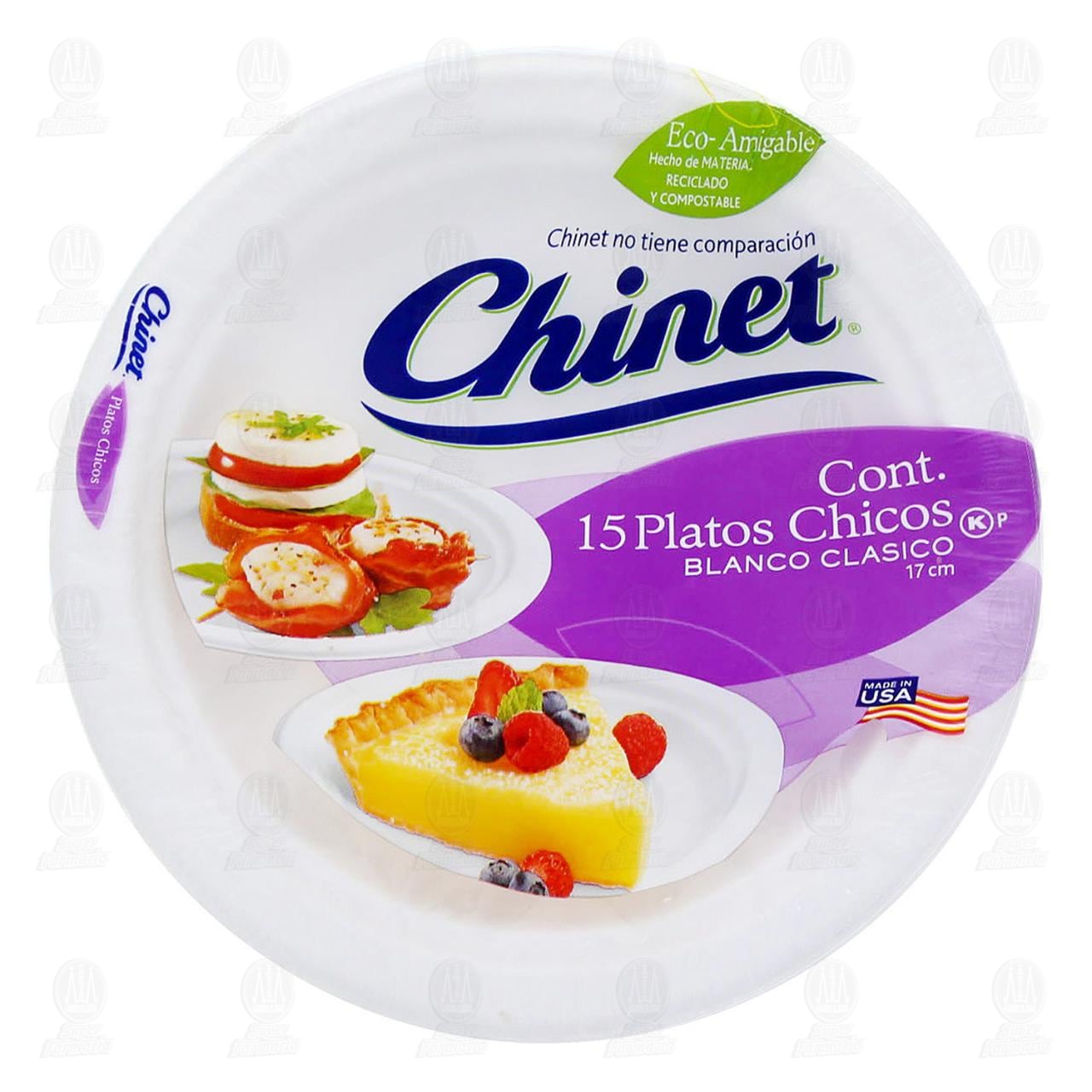 Platos Desechables Chinet Chicos Clásico, 15 pzas.