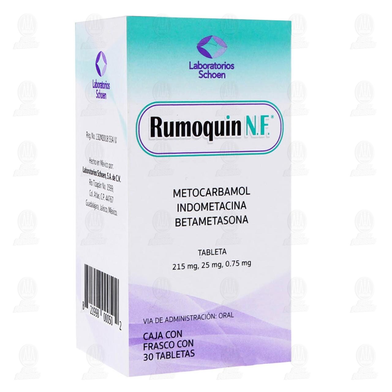 Rumoquin N.F. 215mg/25mg/0.75mg, 30 Tabletas. image number 0