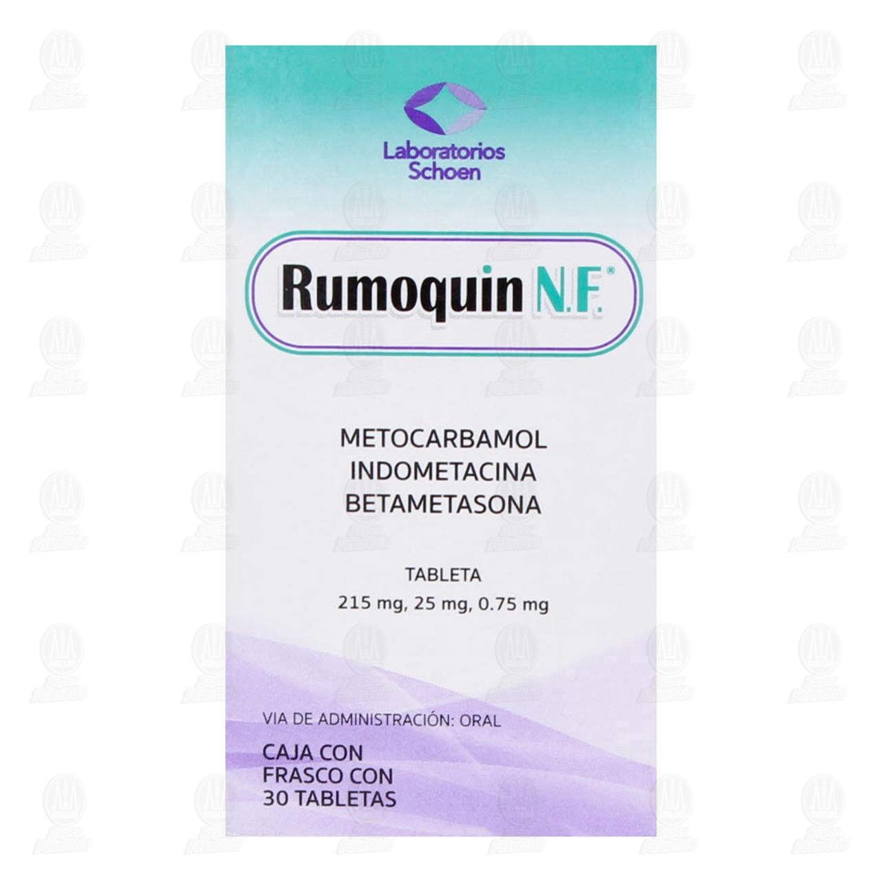 Rumoquin N.F. 215mg/25mg/0.75mg, 30 Tabletas. image number 1