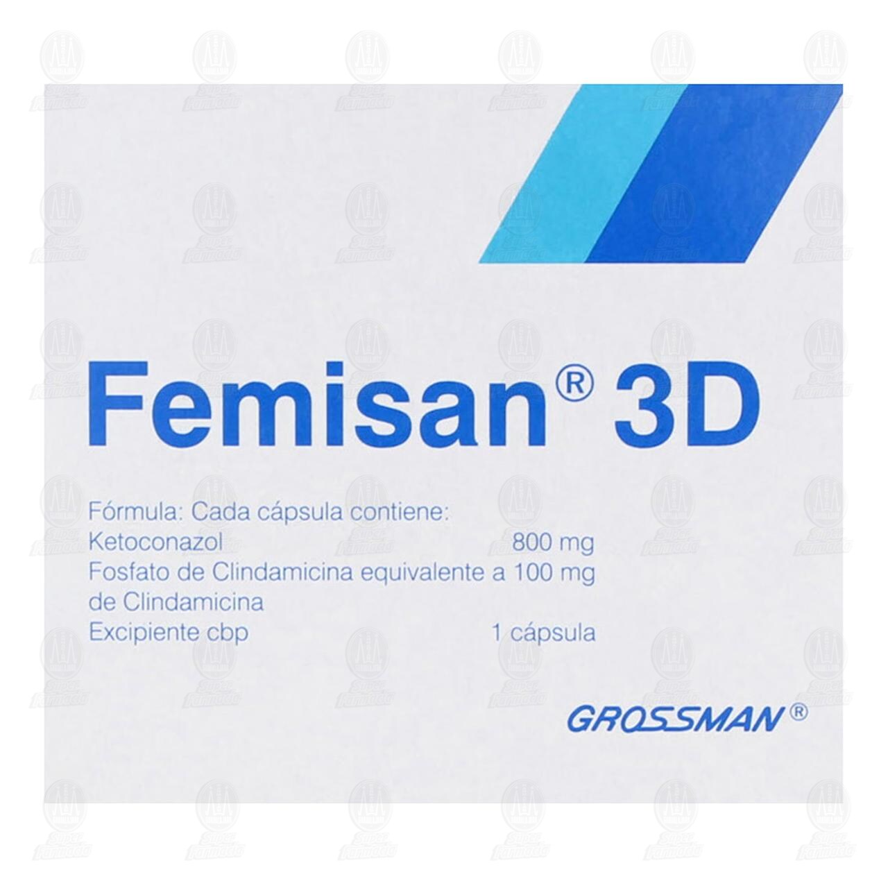 Femisan 3D 800mg/100mg, 3 C&aacute;psulas. image number 2