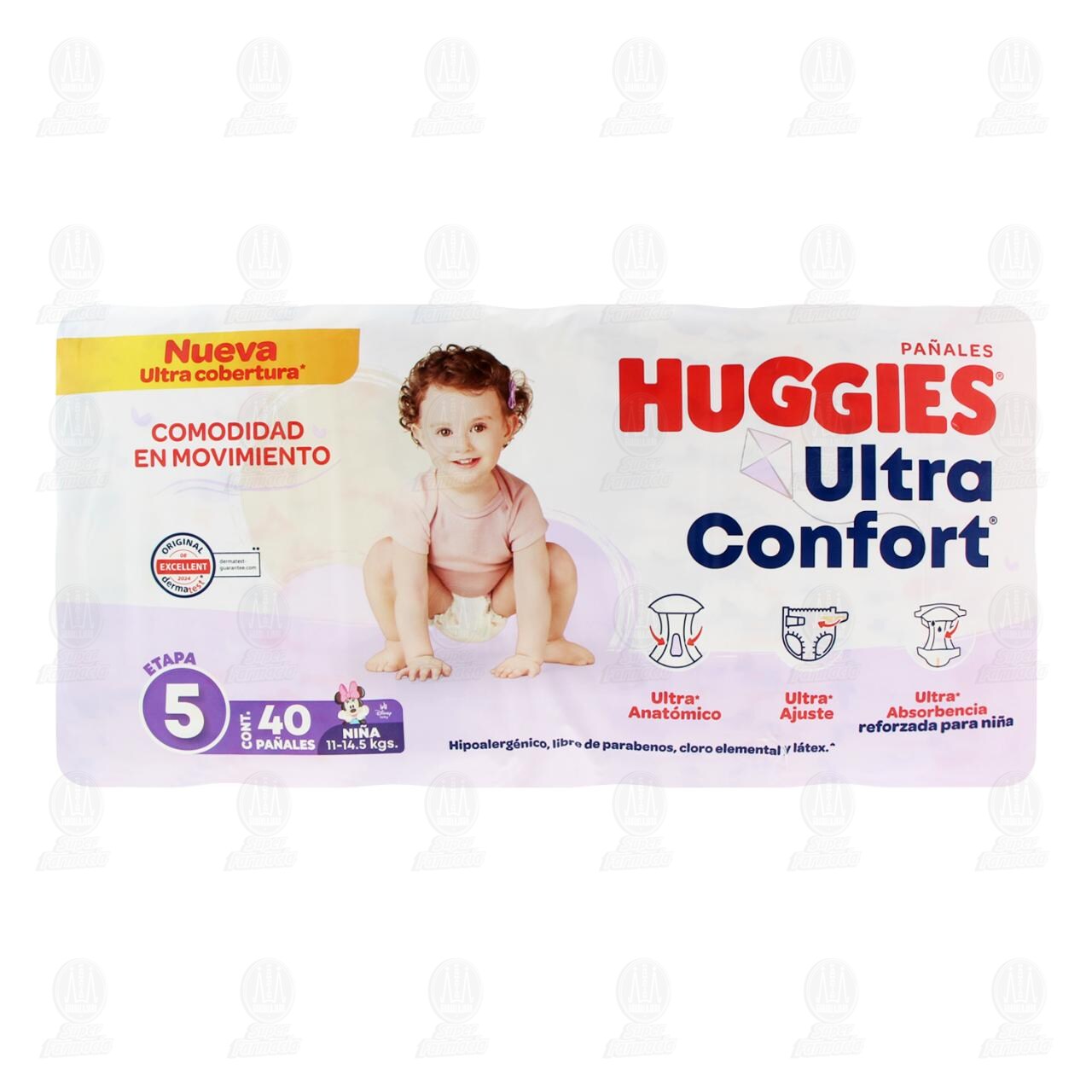 Pañales para Bebé Huggies UltraConfort Etapa 5 Niña, 40 pzas. image number 1