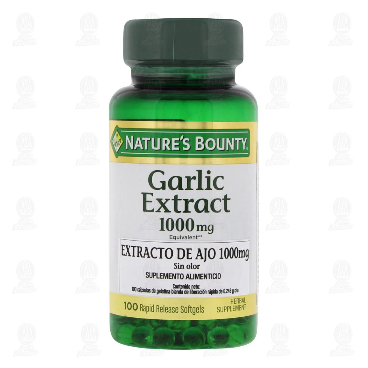 Nature's Bounty Extracto de Ajo Sin Olor 1000 mg, 100 C&aacute;psulas. image number 1