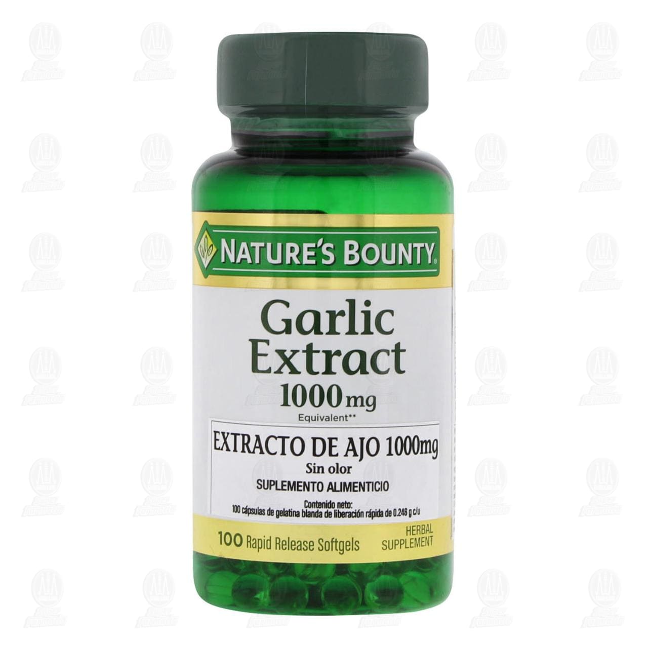 Nature's Bounty Extracto de Ajo Sin Olor 1000 mg, 100 C&aacute;psulas. image number 1