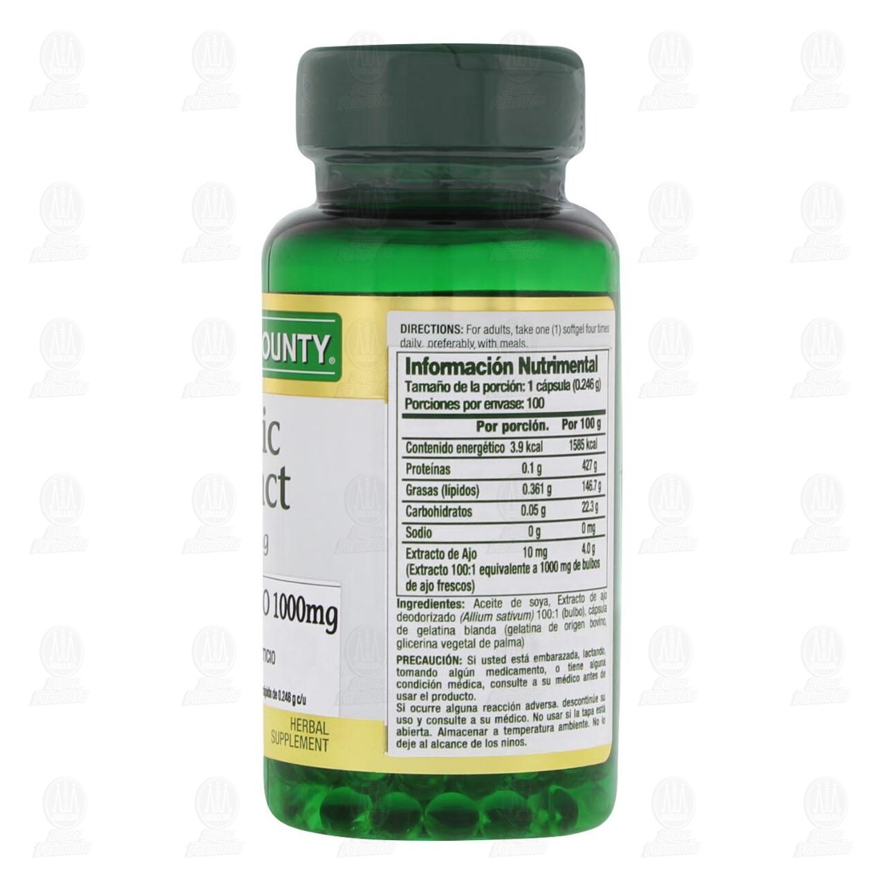 Nature's Bounty Extracto de Ajo Sin Olor 1000 mg, 100 C&aacute;psulas. image number 2