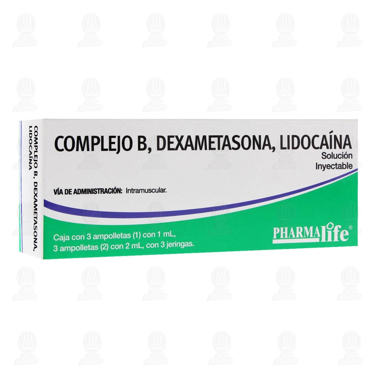Complejo B/Dexametasona/Lidocaína Solución Inyectable 6 Ampolletas + 3 Jeringas Pharmalife. image number 0