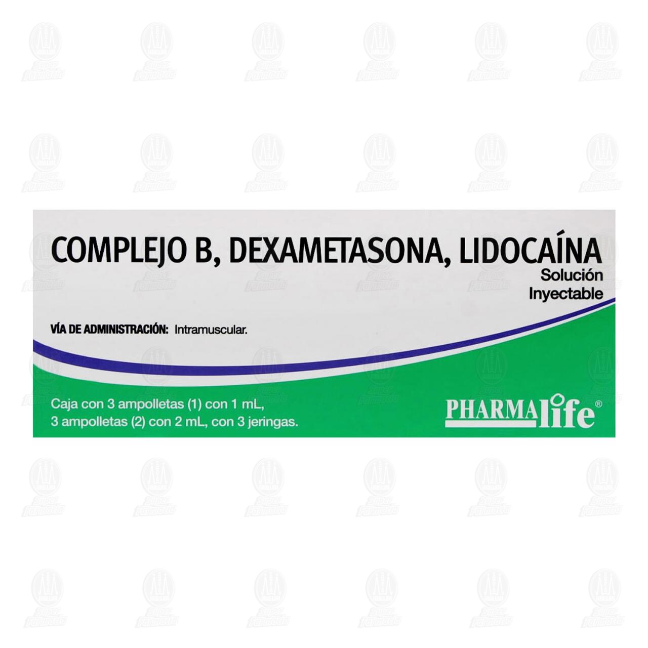 Complejo B/Dexametasona/Lidocaína Solución Inyectable 6 Ampolletas + 3 Jeringas Pharmalife. image number 1