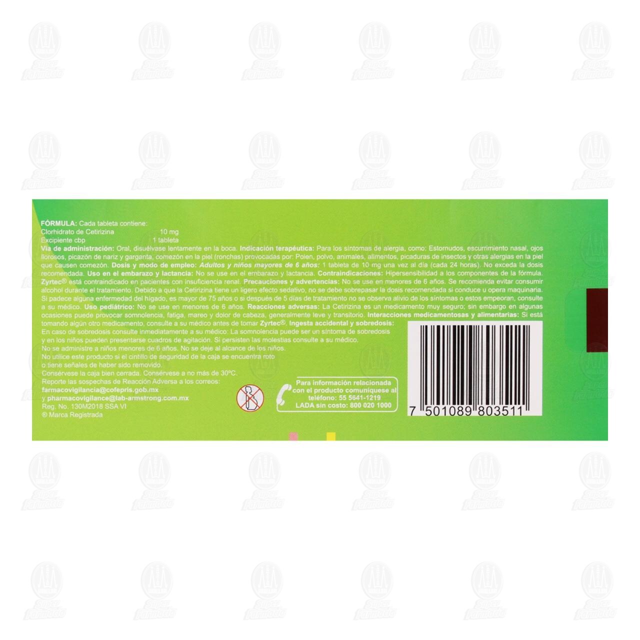 Zyrtec 10 mg Sabor Toronja, 10 Tabletas. image number 2