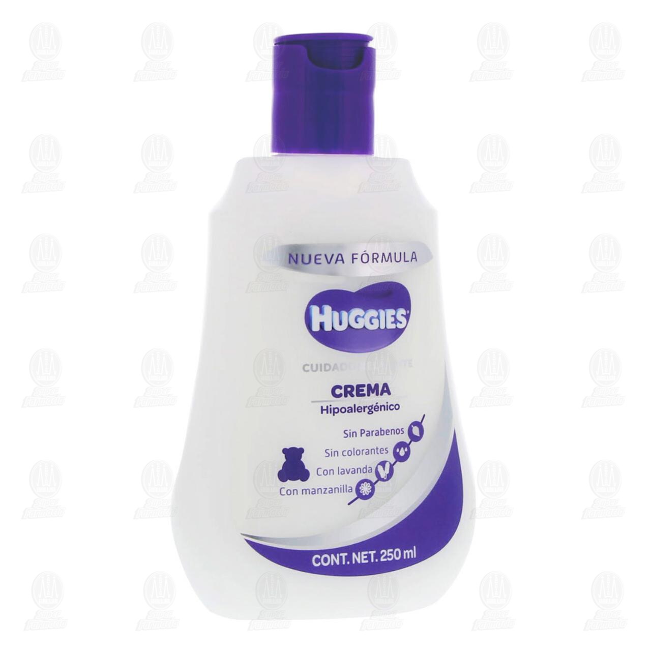 Crema Huggies Cuidado Relajante Hipoalergénico, 250 ml.