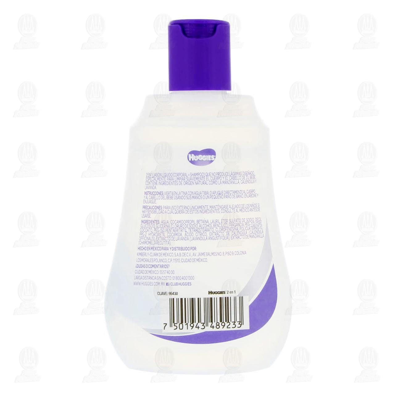 2 en 1 Shampoo más Jabón Líquido para Bebé Huggies Sueños de Lavanda, 250 ml