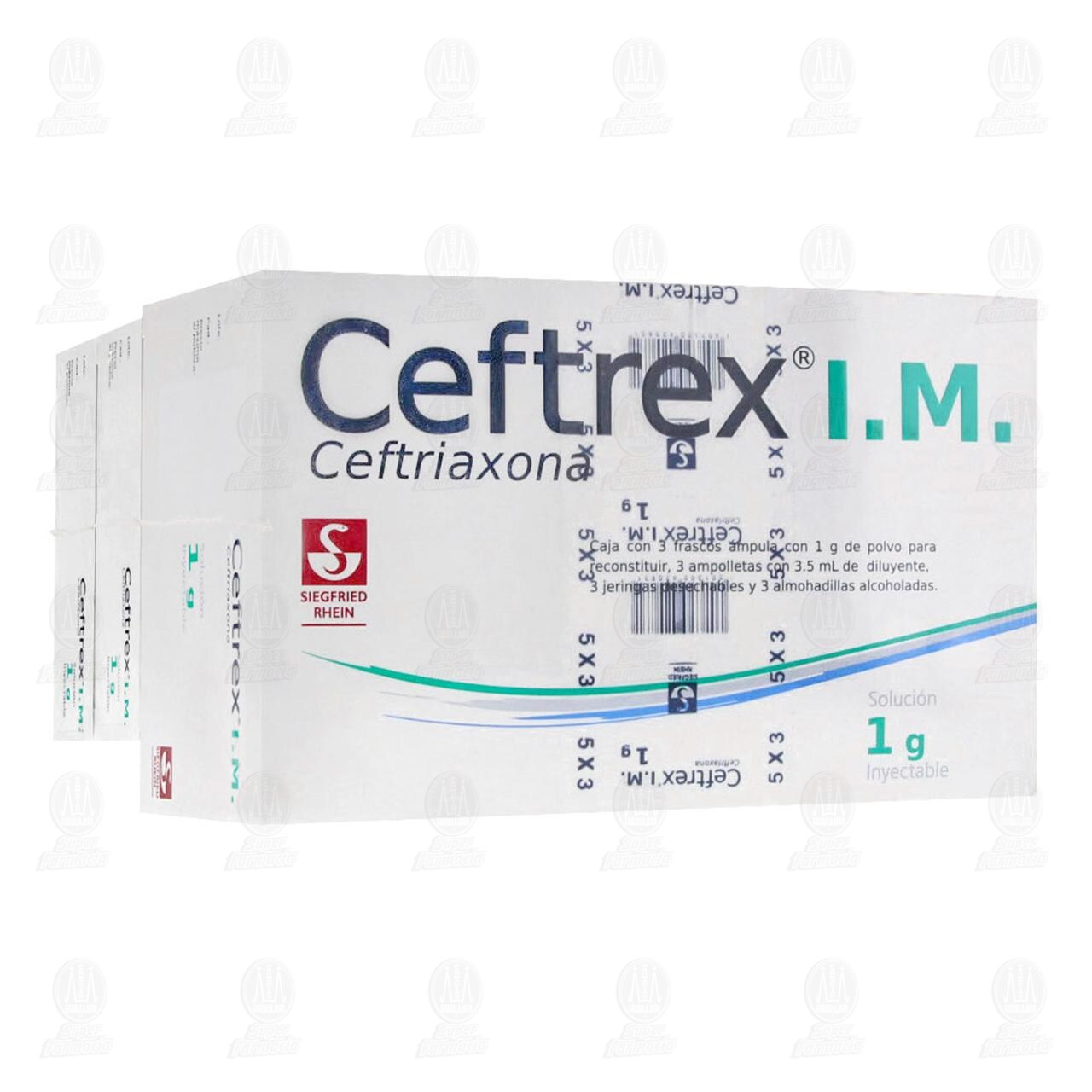 Pack Ceftrex I.M, 1 gr 5X3. image number 0