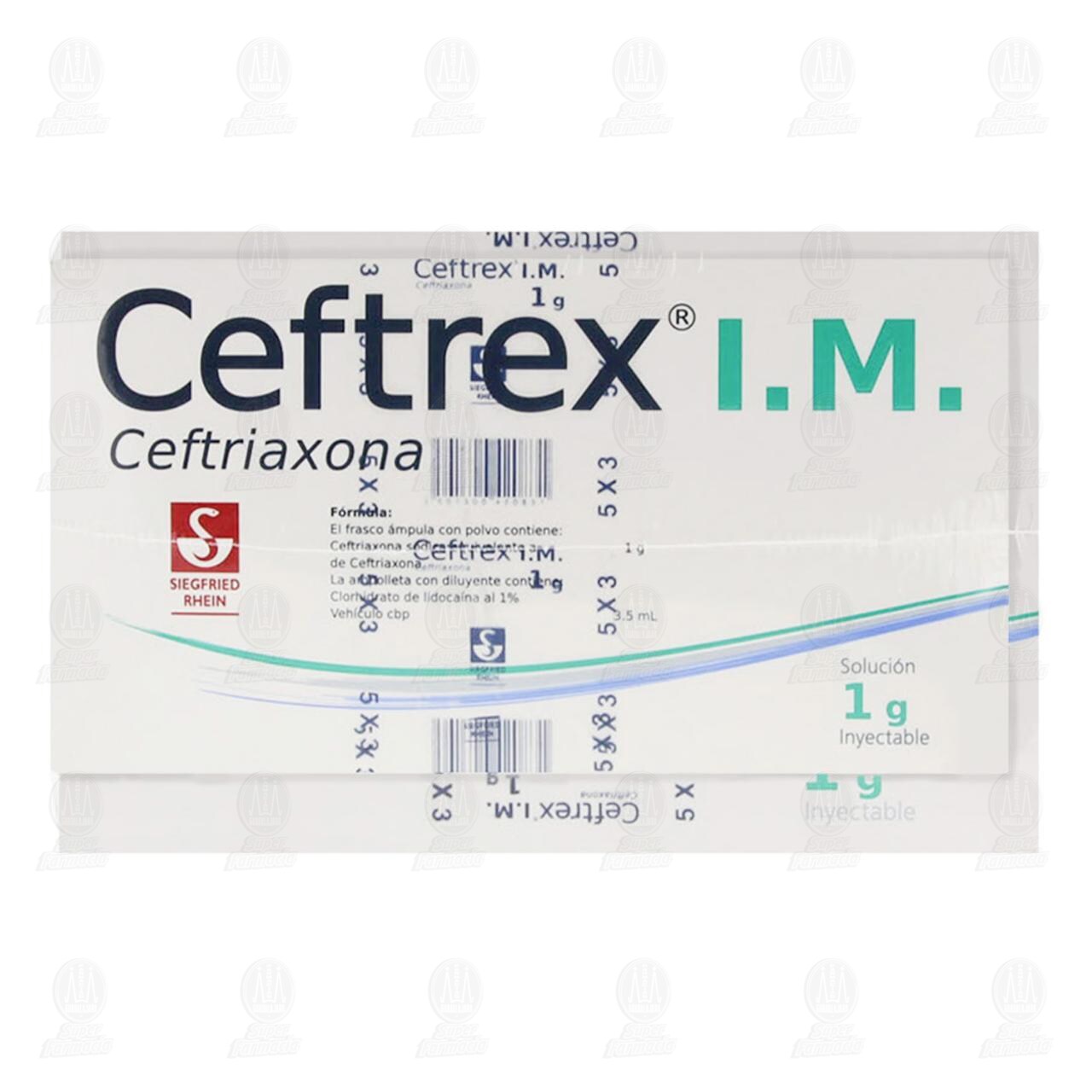 Pack Ceftrex I.M, 1 gr 5X3. image number 2