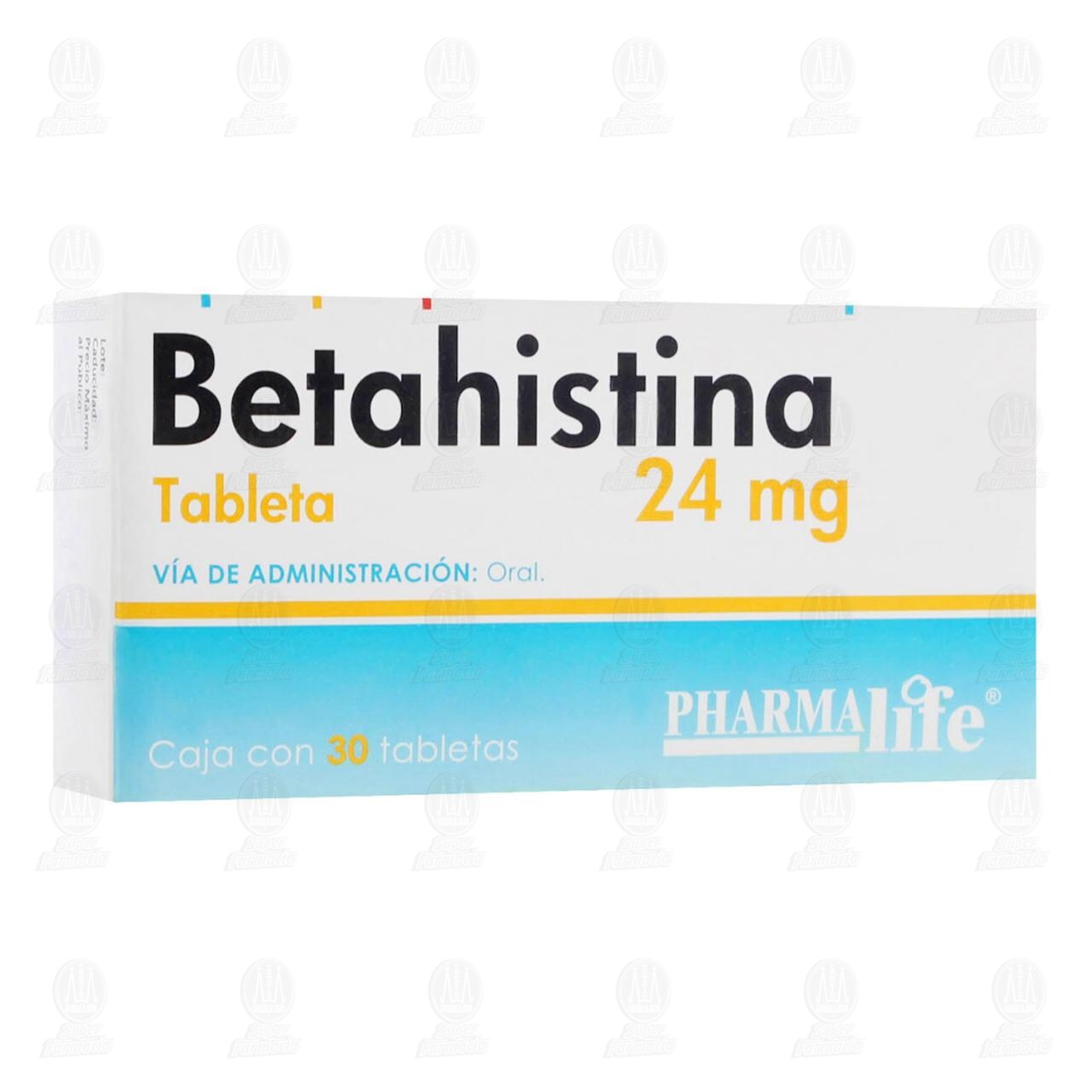 Betahistina 24 mg, 30 Tabletas Pharmalife. image number 0