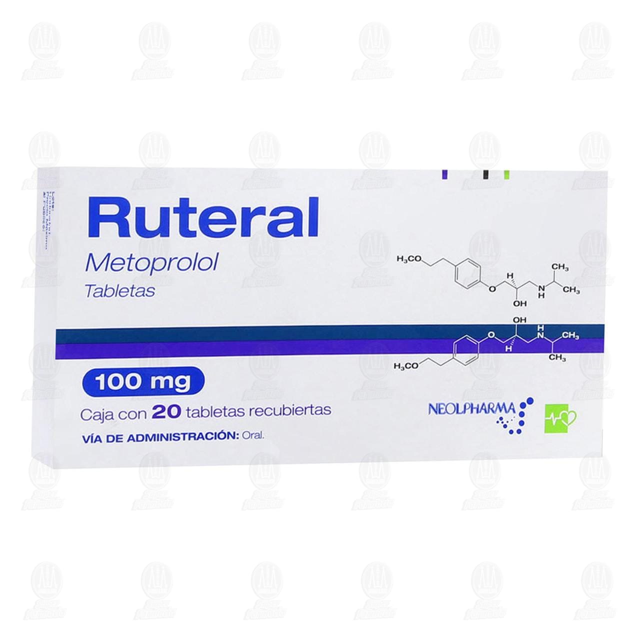 Ruteral 100 mg, 20 Tabletas. image number 0