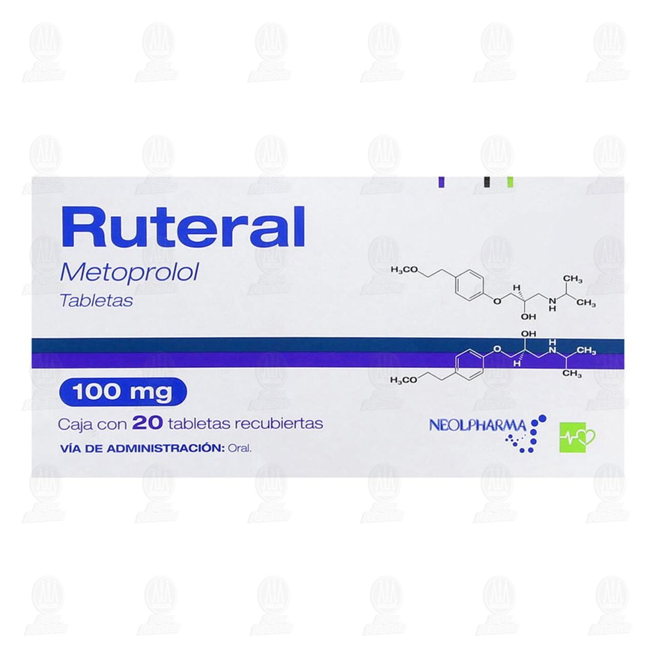 Ruteral 100 mg, 20 Tabletas. image number 1