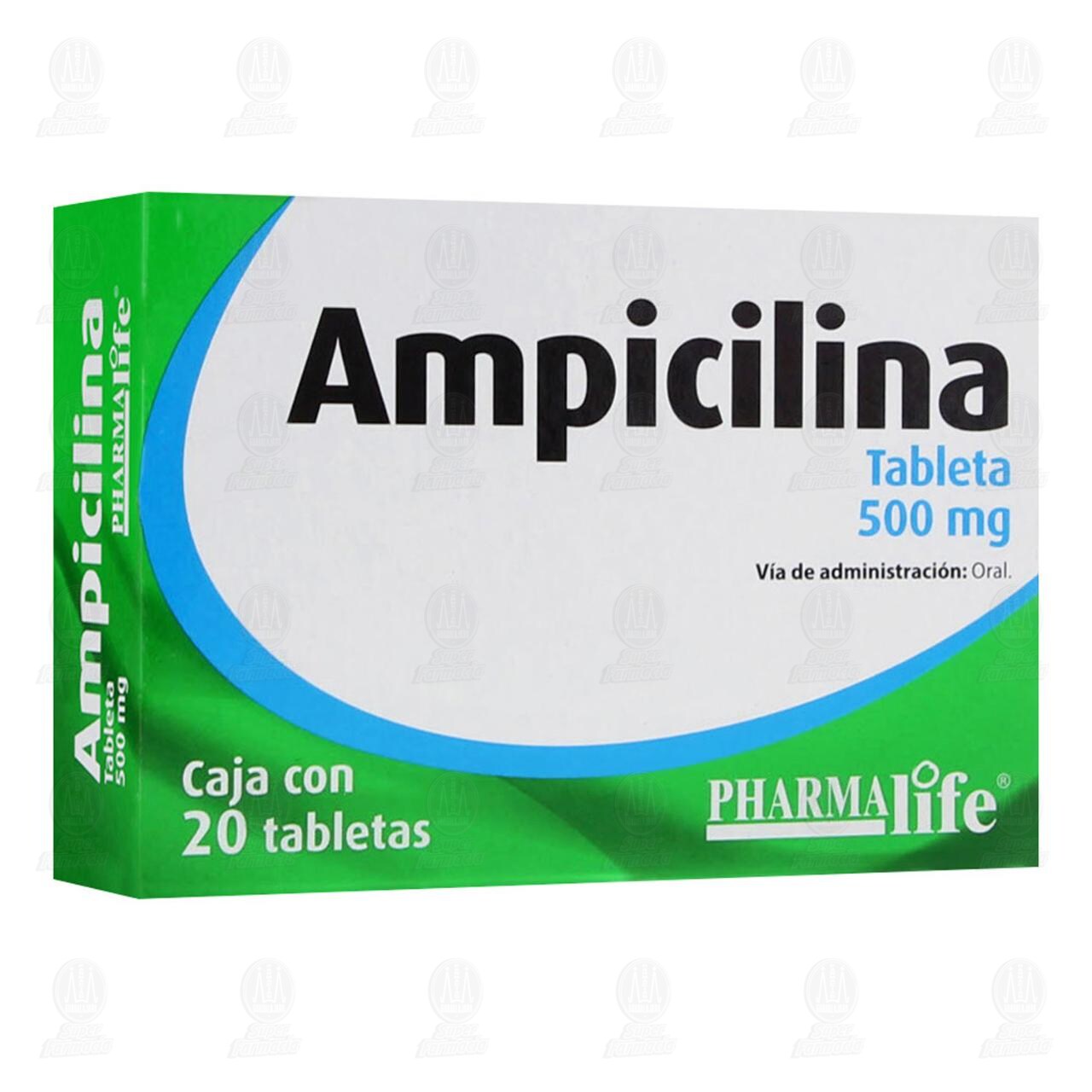 Ampicilina 500 mg, 20 Tabletas Pharmalife. image number 0