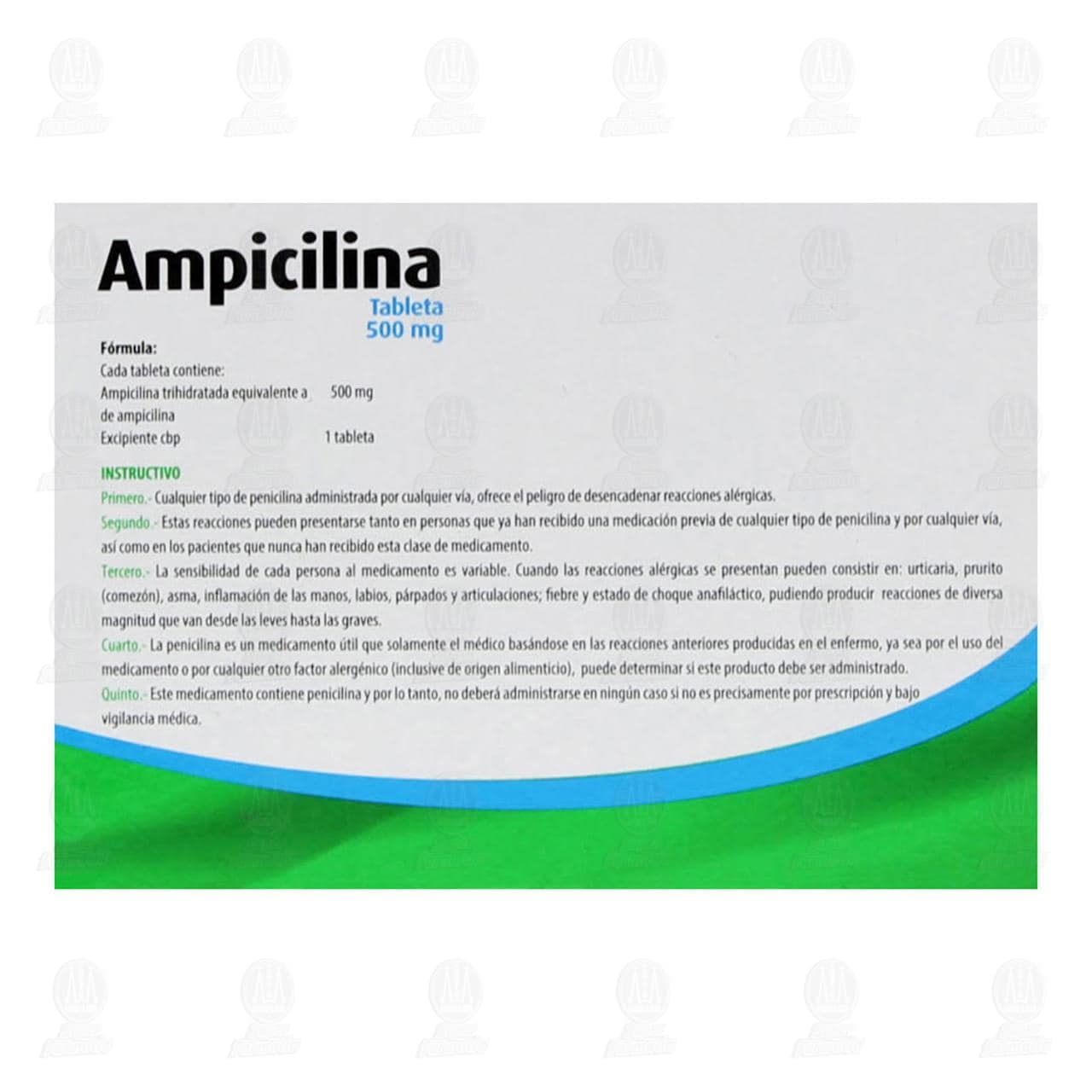 Ampicilina 500 mg, 20 Tabletas Pharmalife. image number 2