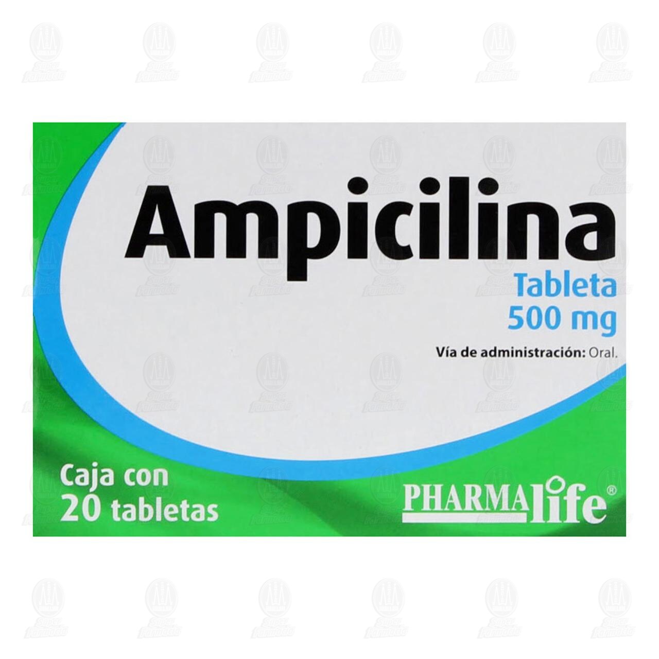 Ampicilina 500 mg, 20 Tabletas Pharmalife. image number 1