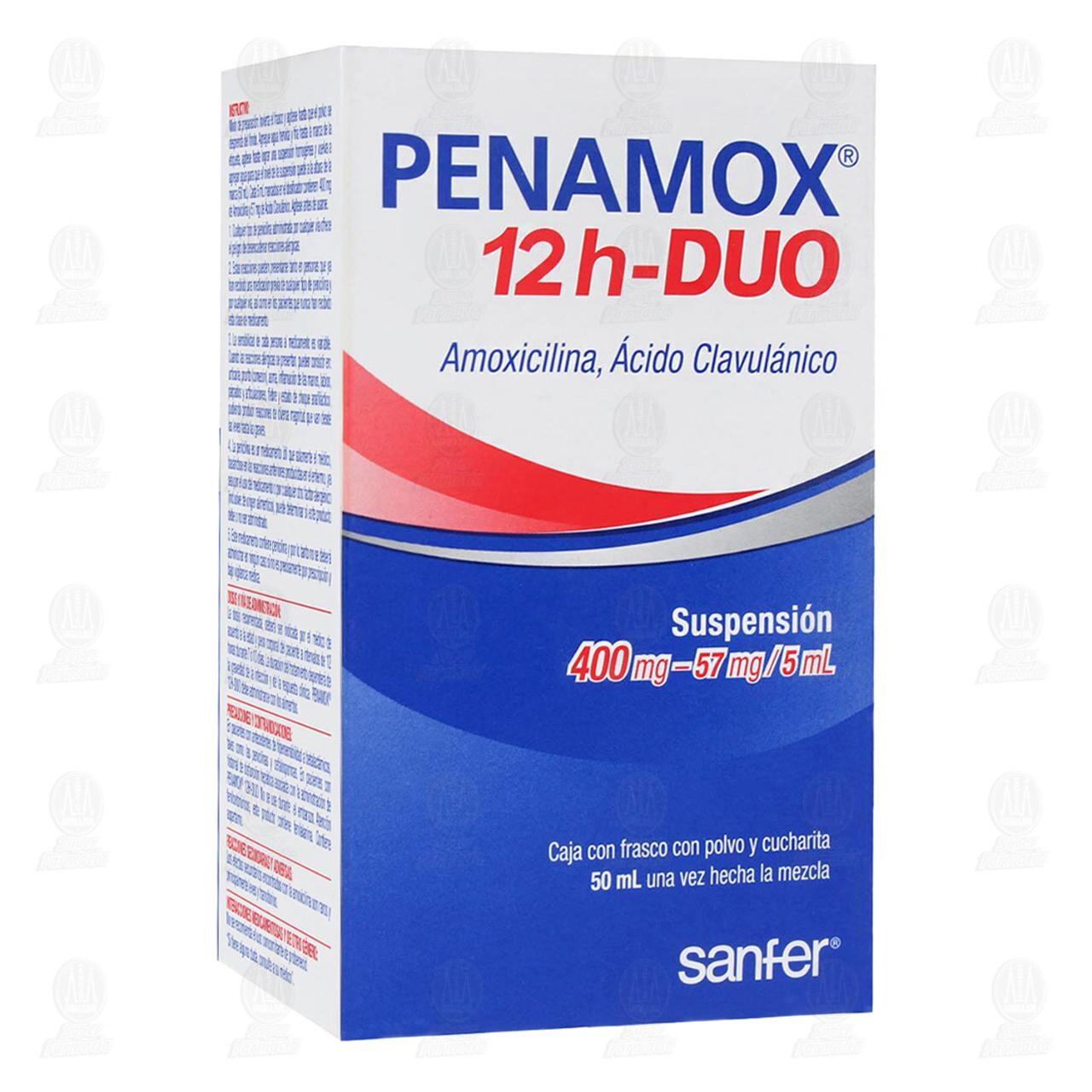 Penamox 12h Duo 400mg/57mg/5ml, Suspensi&oacute;n 50 ml. image number 0