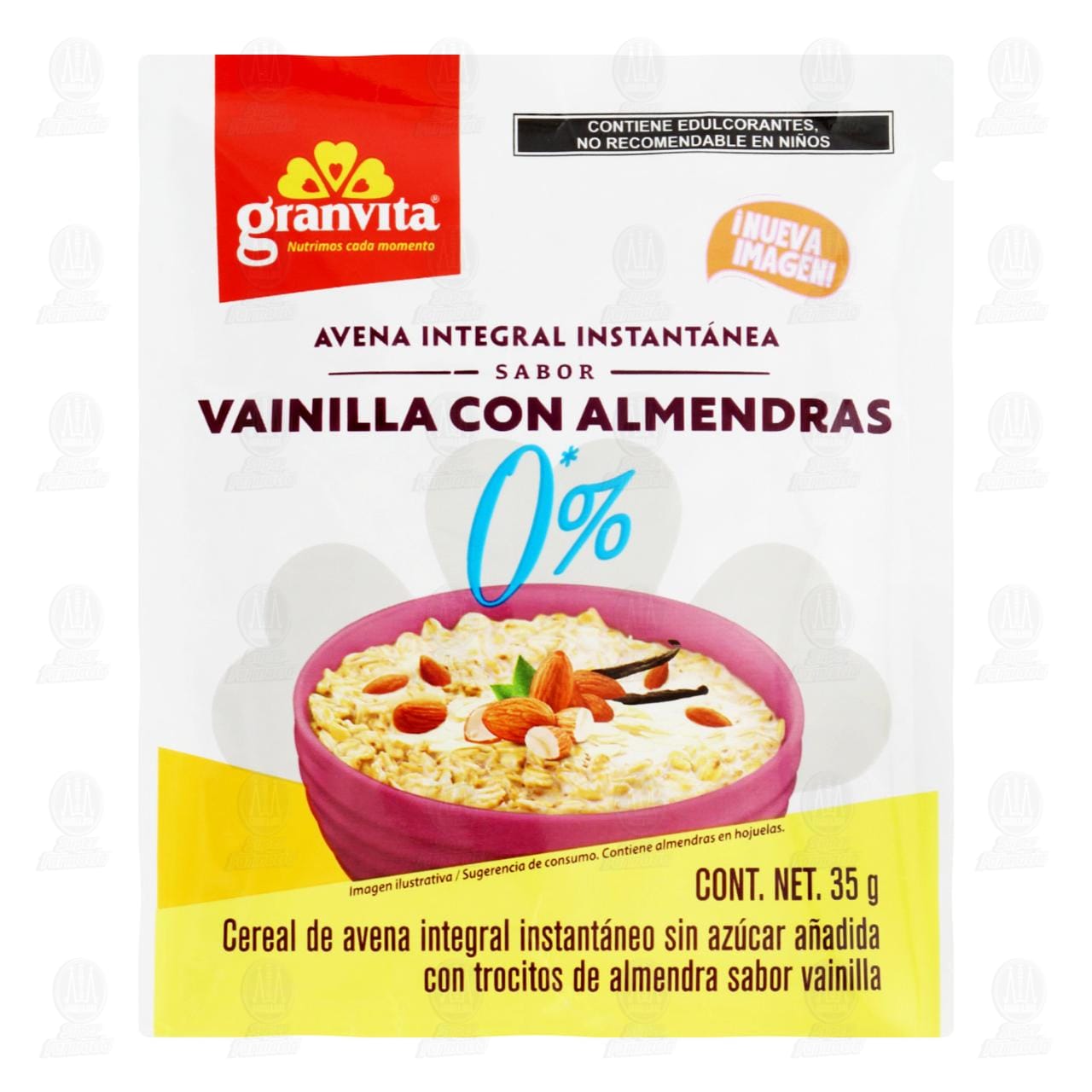 Avena Instantánea Granvita Sabor Vainilla con Almendras, 35 gr.