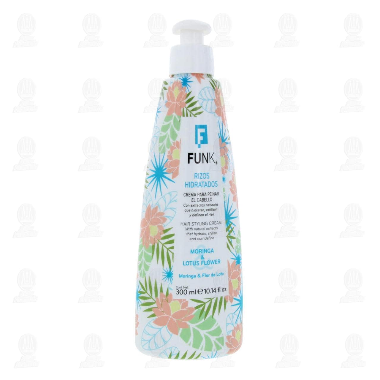 Crema para Peinar Funk Rizos Hidratados Moringa & Flor de Loto, 300 ml