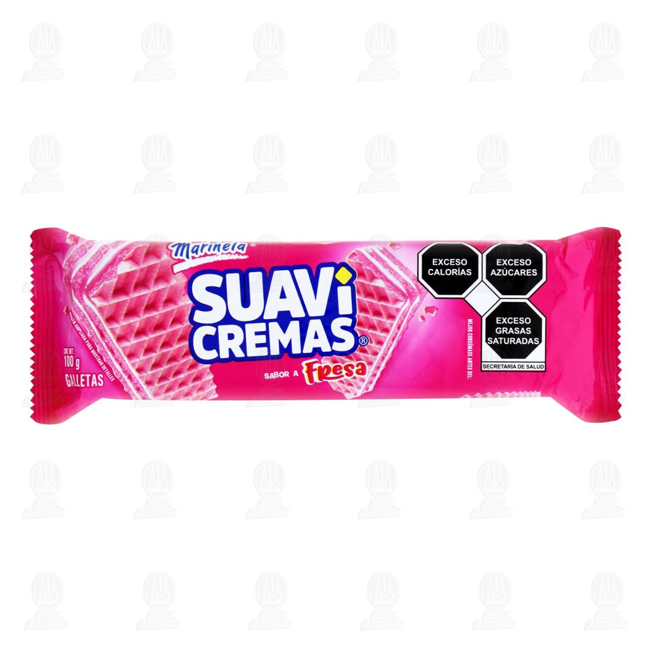 Galletas Marinela Suavicremas Sabor Fresa, 100 gr.