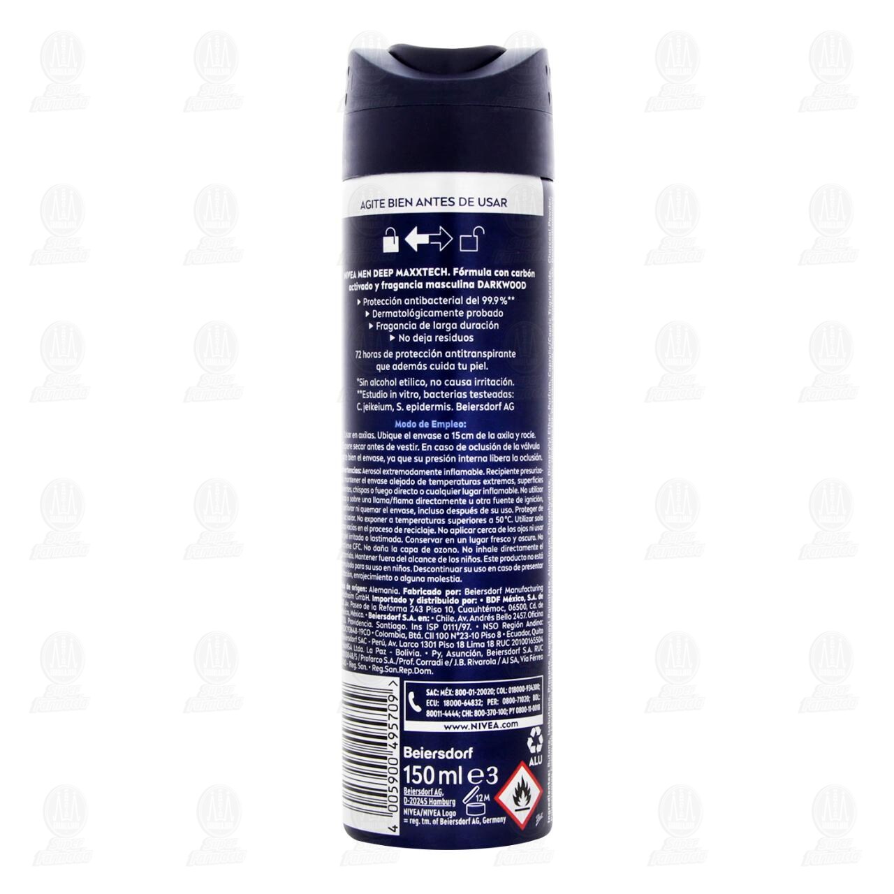 Nivea Men Antitranspirante Deep Darkwood Maxxtech Aerosol, 150 ml. image number 2
