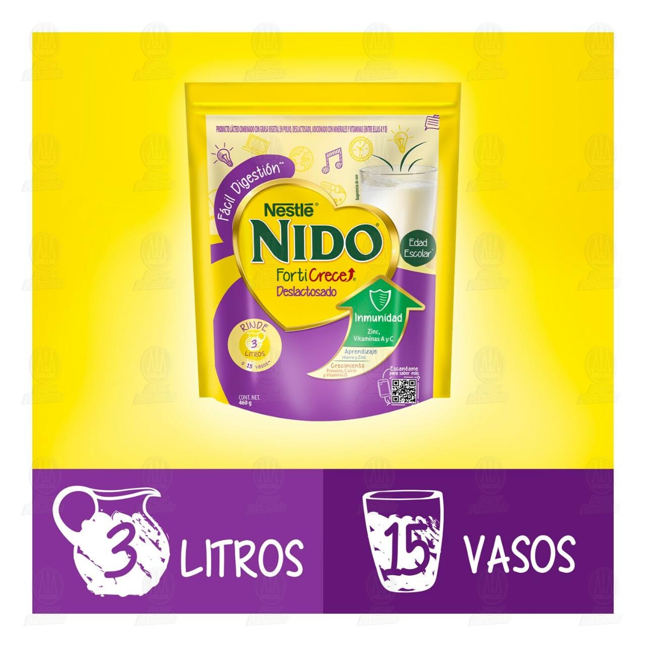 Producto L&aacute;cteo Combinado Nestl&eacute; Nido FortiCrece Deslactosado, 460 gr. image number 4