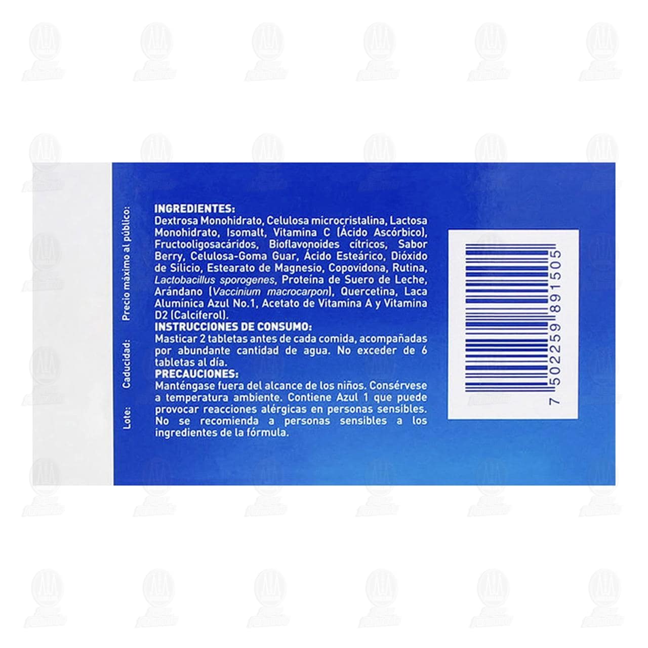 Bioflavonoides/Lactobacilos/Vitamina C, 90 Tabletas Masticables Pharmalife. image number 2
