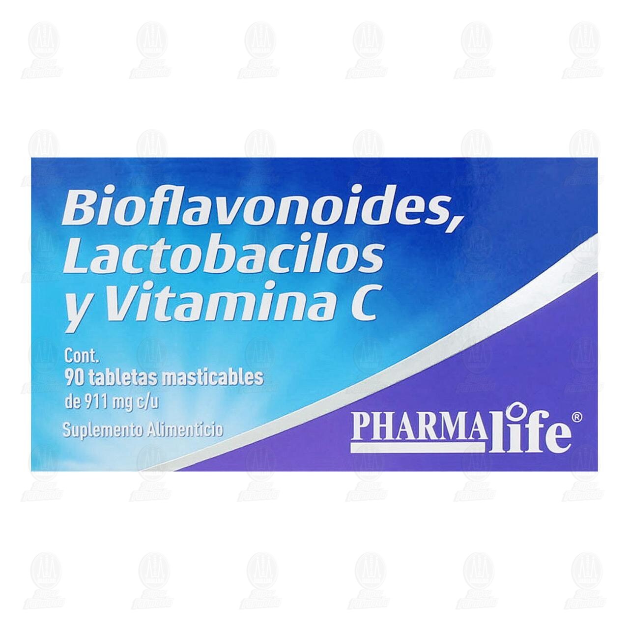 Bioflavonoides/Lactobacilos/Vitamina C, 90 Tabletas Masticables Pharmalife. image number 1