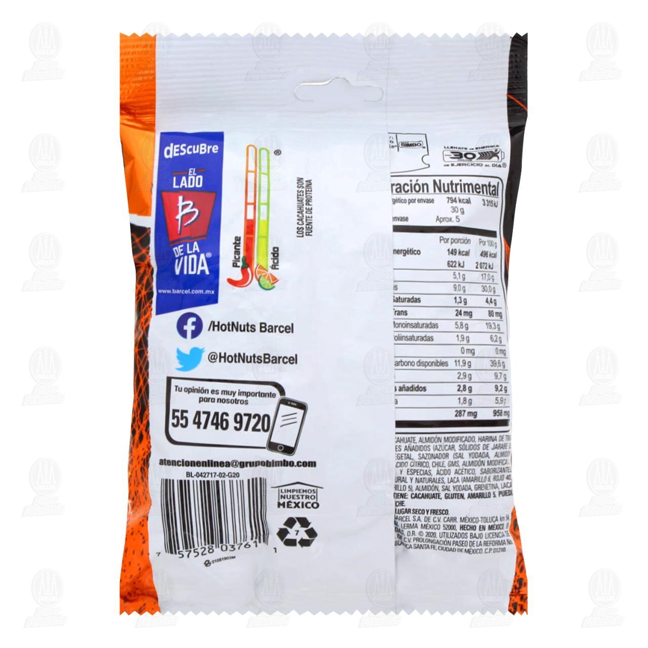 Cacahuates Barcel Hot Nuts Original, 160 gr. image number 1