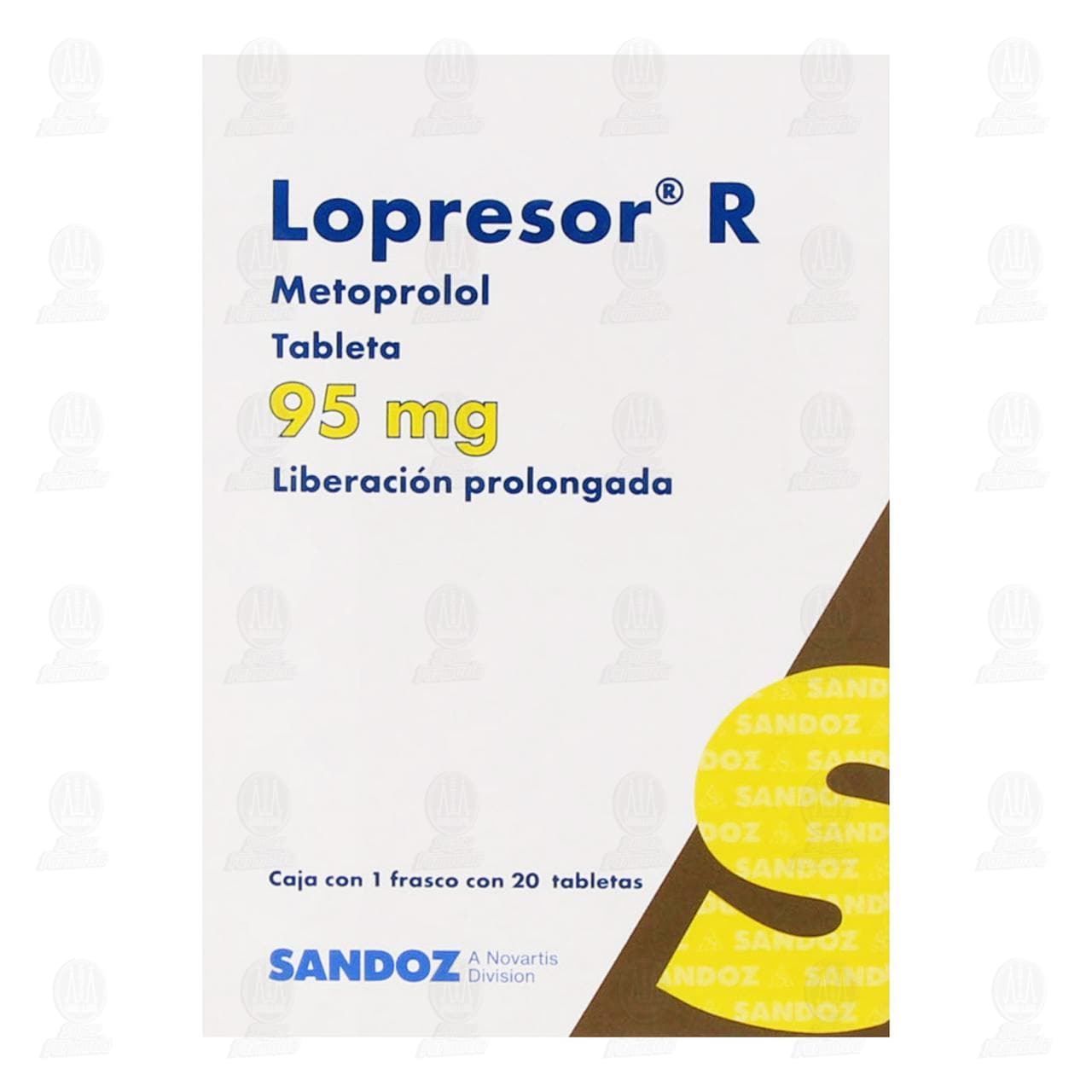 Lopresor R 95 mg, 20 Tabletas. image number 1