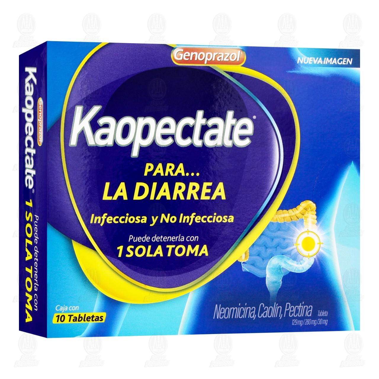Kaopectate 129mg/280mg/30mg, 10 Tabletas. image number 0