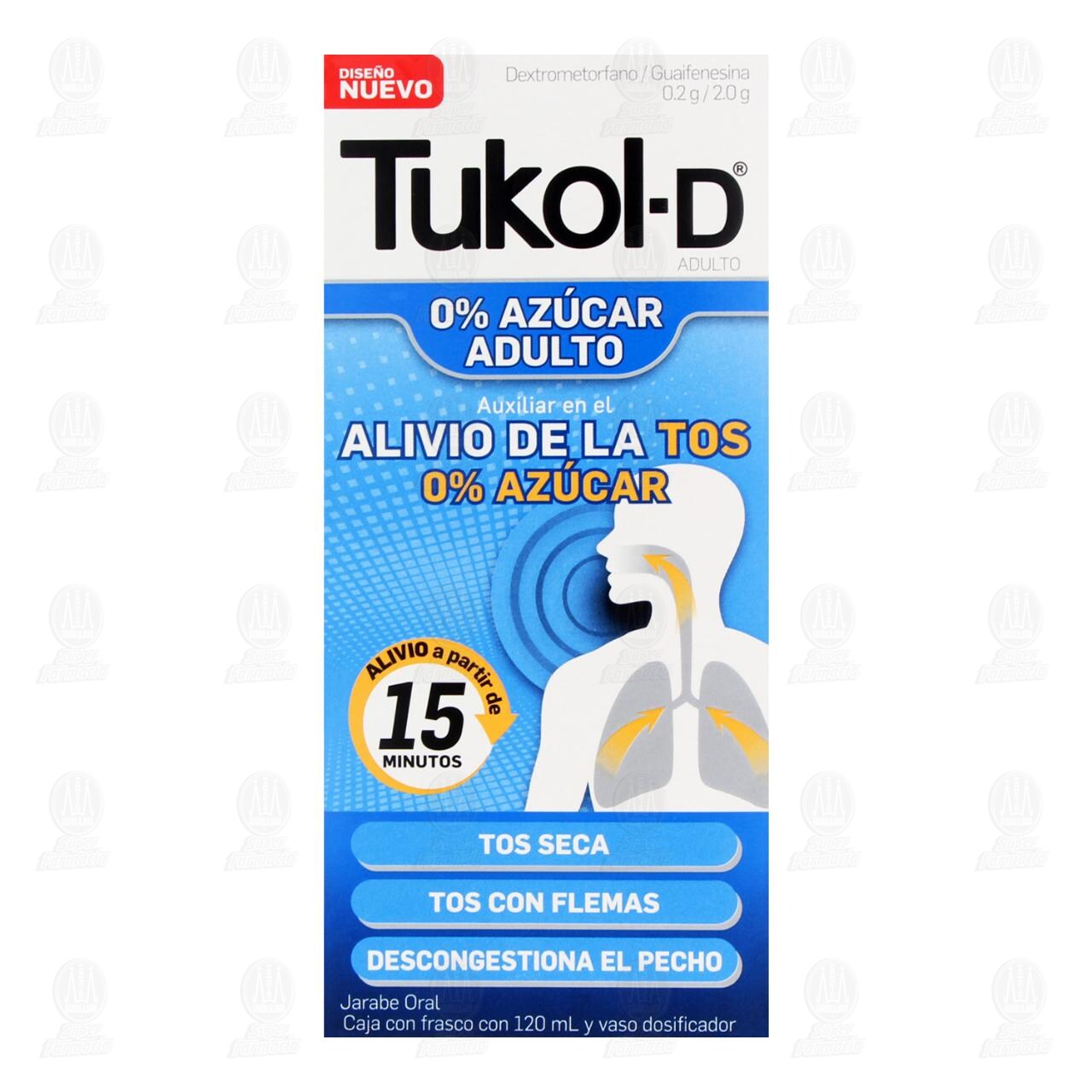 Tukol-D Jarabe Adulto 0% Az&uacute;car, 120 ml. image number 1