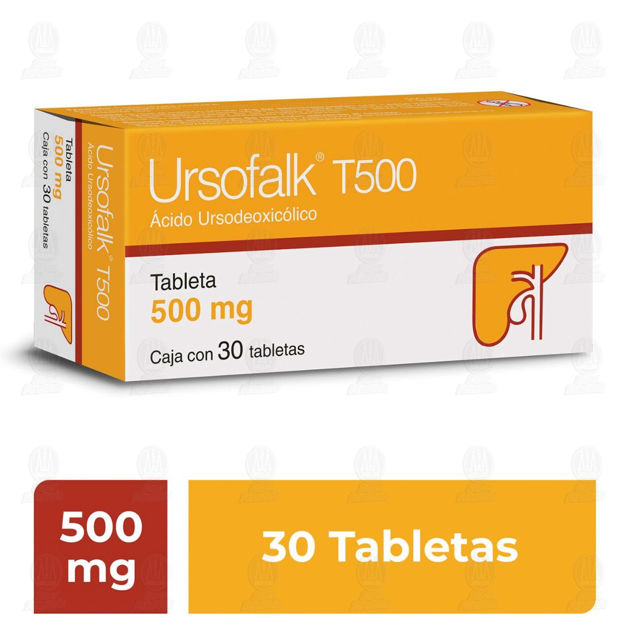 Ursofalk T500 500 mg, 30 Tabletas. image number 2