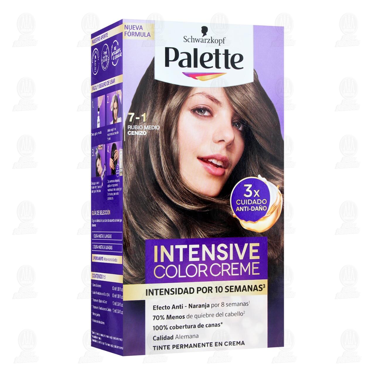 Tinte Palette Intensive Color Creme Rubio Medio Cenizo (7-1), 1 pz. image number 0