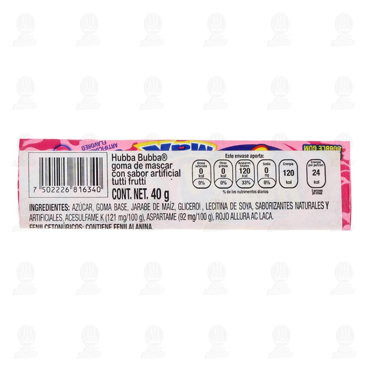 Goma de Mascar Hubba Bubba Sabor Tuttifrutti, 40 gr. image number 2