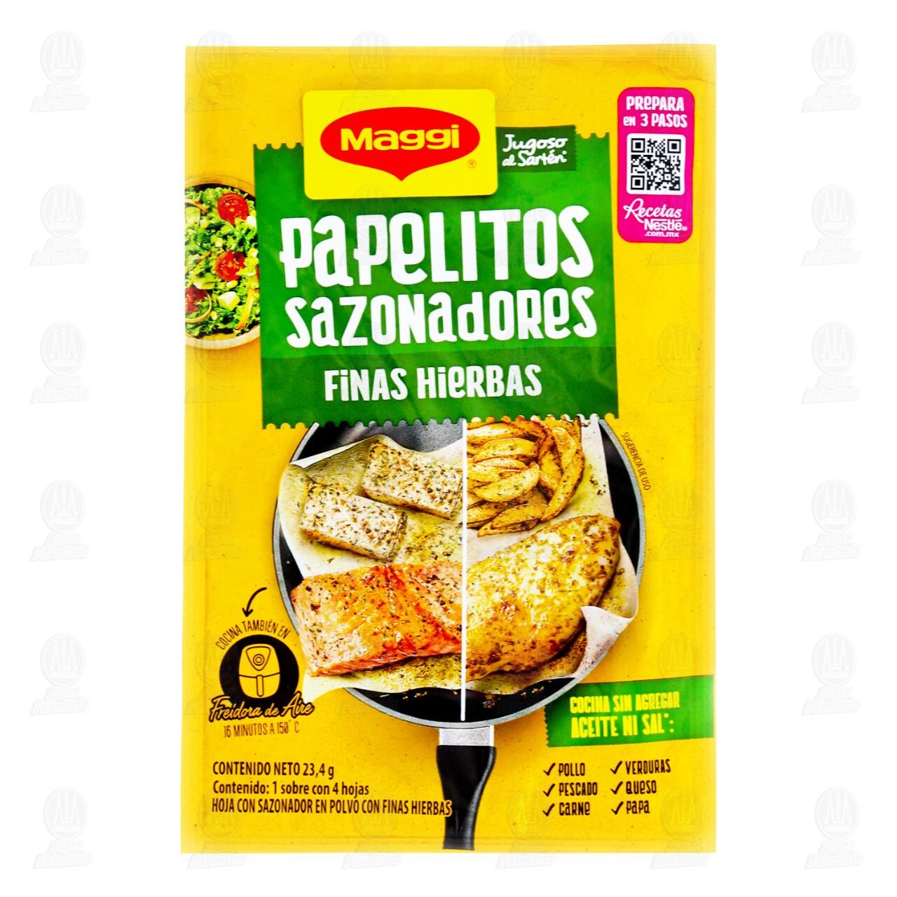 Imagen para Papelitos Sazonadores Maggi Finas Hierbas Jugoso al Sartén, 1 Sobre con 4 Hojas.