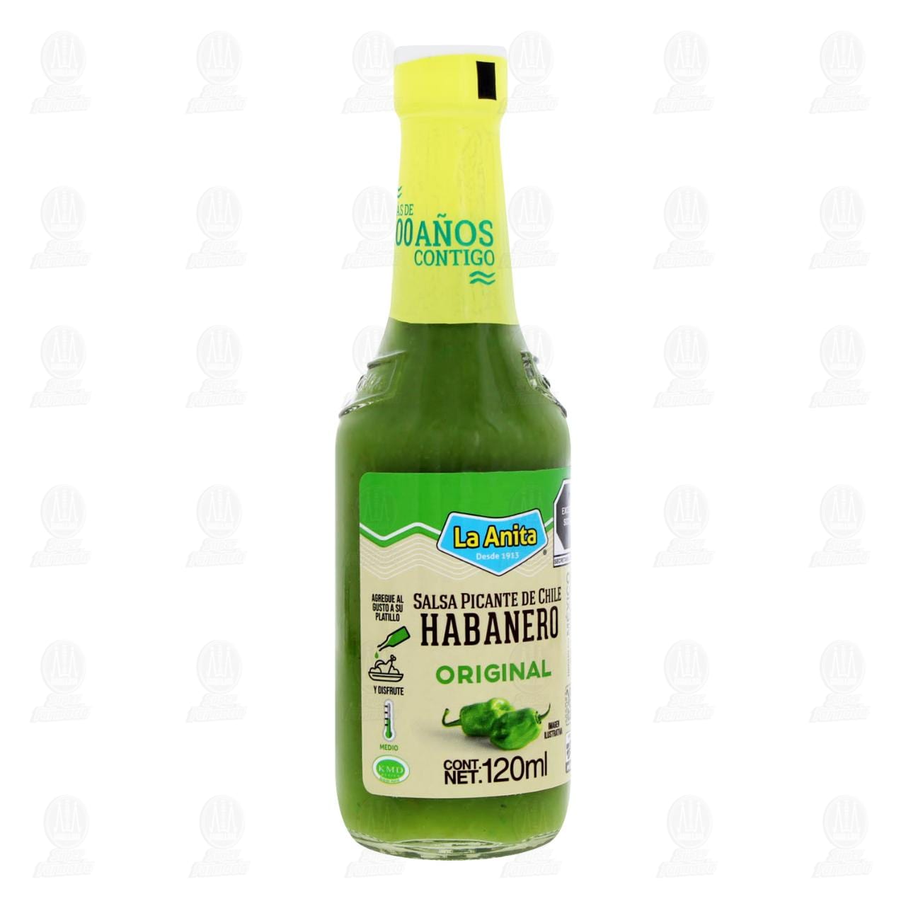 Imagen para Salsa Picante La Anita de Chile Habanero Verde, 120 ml.
