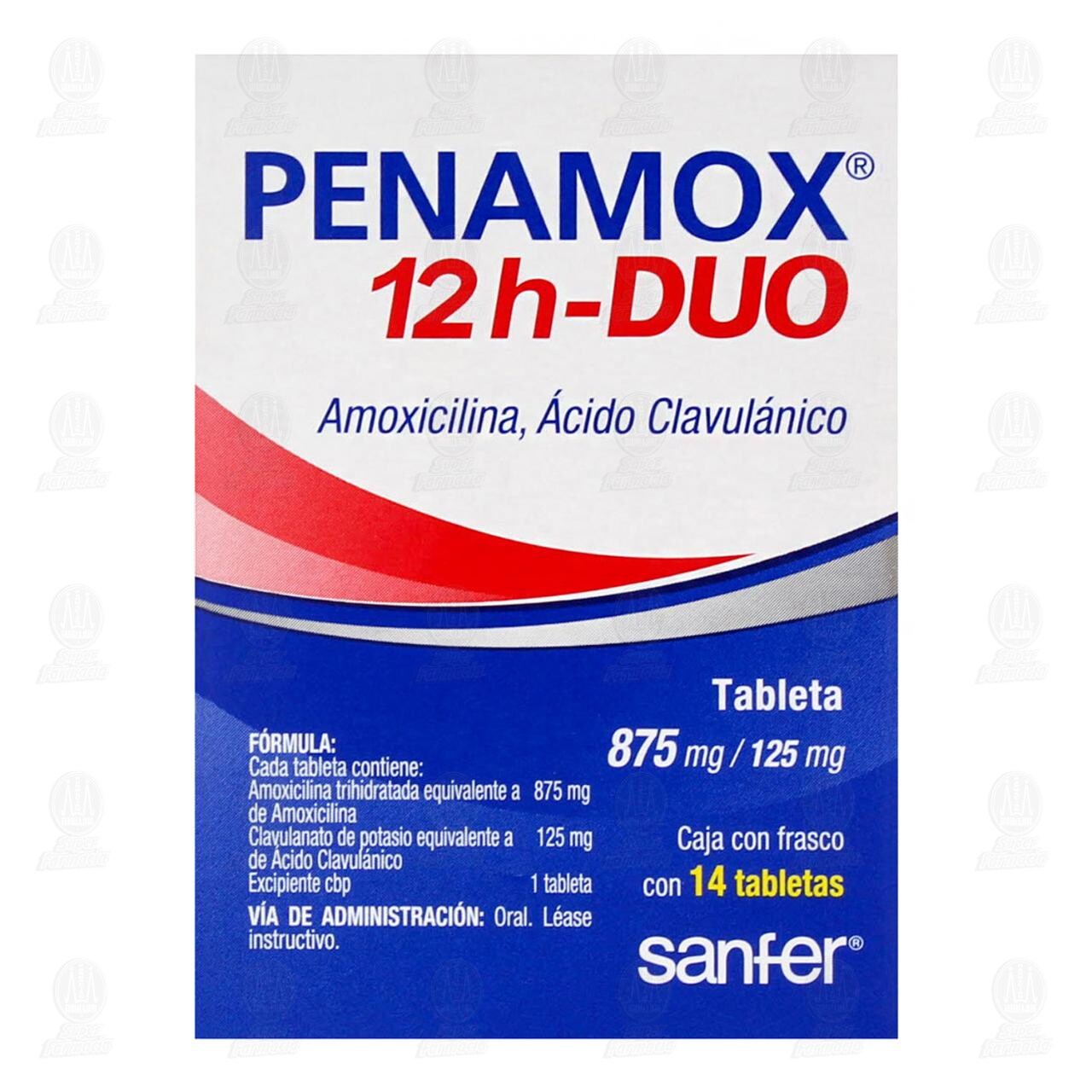Penamox 12 h-Duo 875mg/125mg, 14 Tabletas. image number 2
