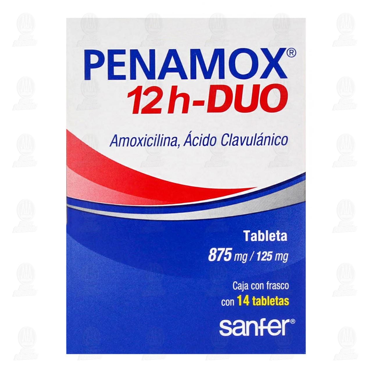 Penamox 12 h-Duo 875mg/125mg, 14 Tabletas. image number 1