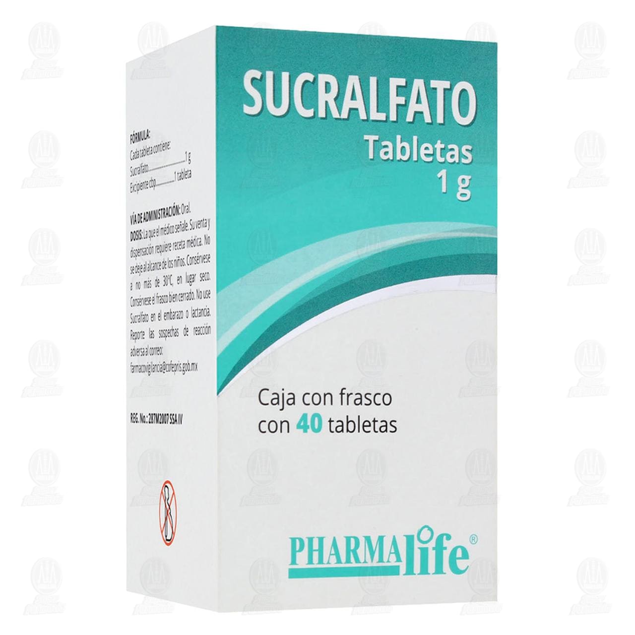Sucralfato 1 gr, 40 Tabletas Pharmalife. image number 0