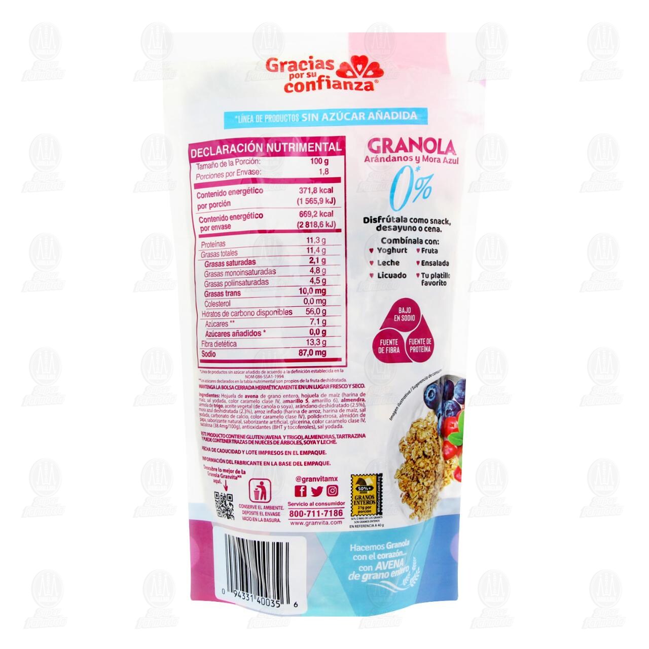 Granola Granvita con Arándanos y Mora Azul, 180 gr. image number 1